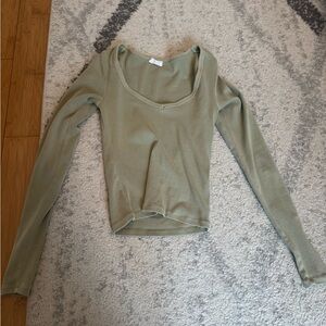 Olive Long Sleeve Women's Top